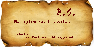 Manojlovics Oszvalda névjegykártya